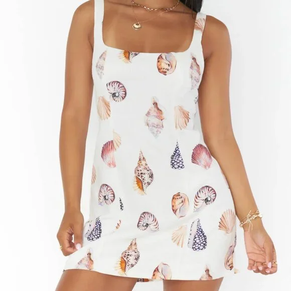 NWT Show Me Your Mumu Linen Steph Micro Mini Bachelorette Seashell Dres… - Picture 1 of 5
